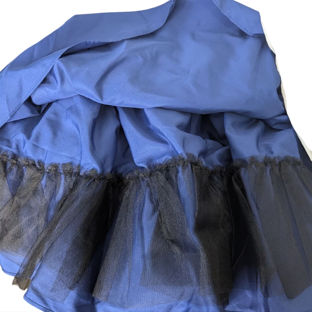 Pippa and Julie  Blue Ombré Holiday Dress 2 Layer Ruffle Crinoline..Size 5